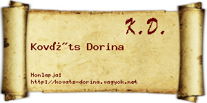 Kováts Dorina névjegykártya